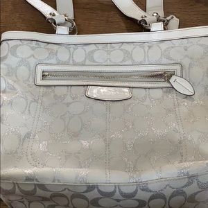 Coach white and silver purse!!!